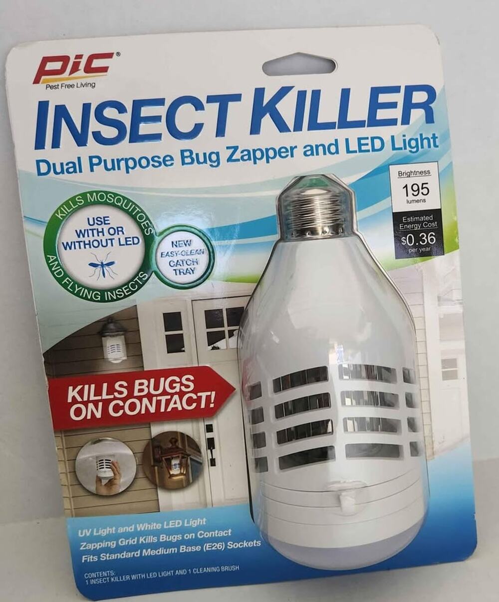 Buzz Kill Bug Zapper LED Bulb PIC Electric Insect Zapper 195 Lumens ez clean